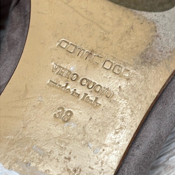 Pomme Dor Taupe Suede Flats Pointed Toe Flats Fringe Loafers Size 38 - Picture 6 of 9